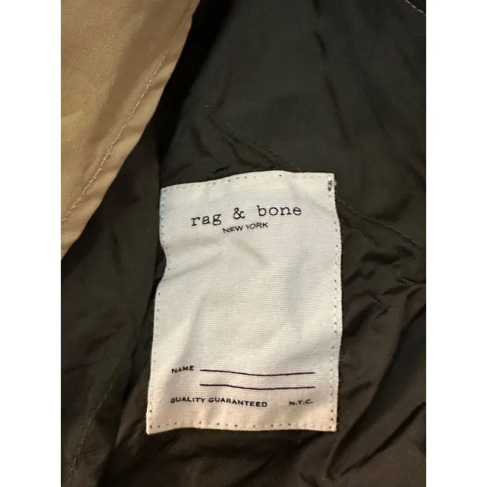 Rag & Bone Khaki Harrier Trench Coat Large